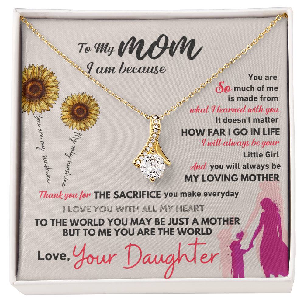 elegant mom necklace gift with message card