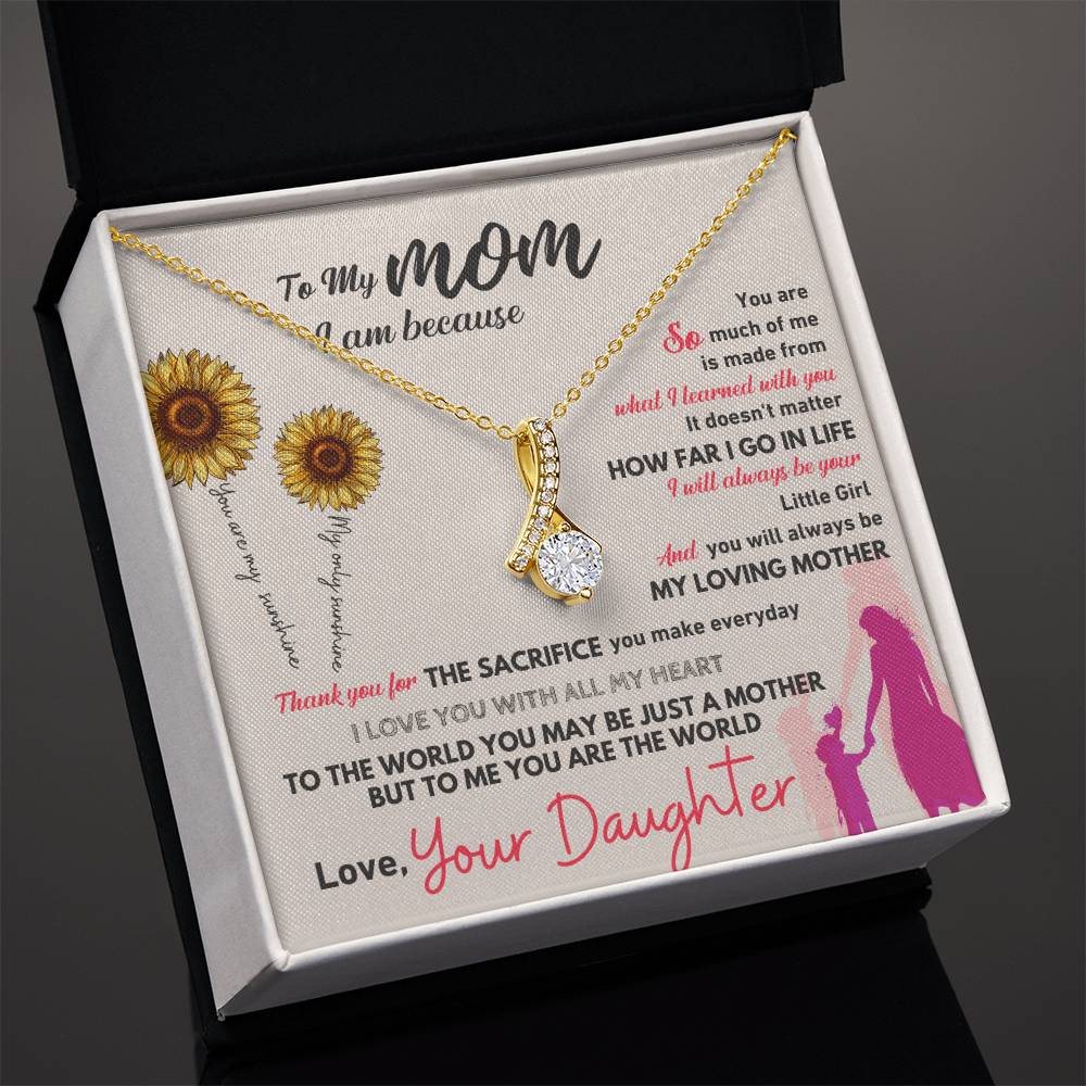 elegant mom necklace gift with message card