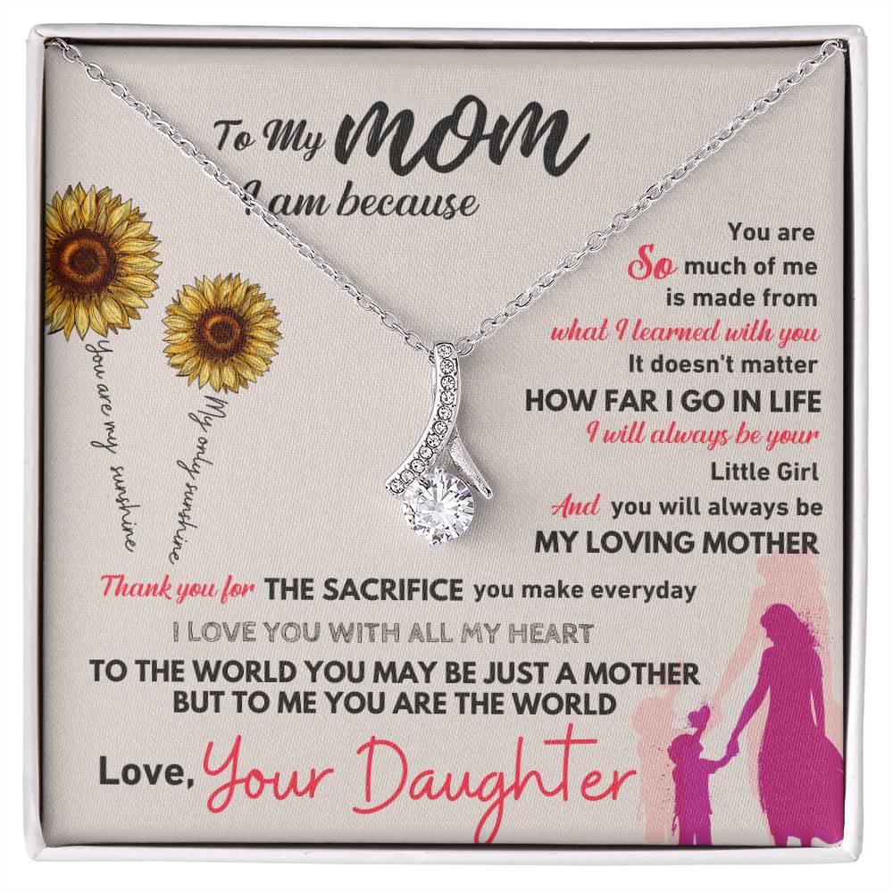 elegant mom necklace gift with message card