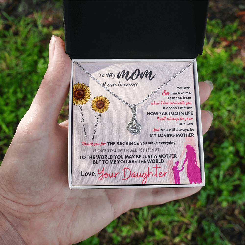 elegant mom necklace gift with message card