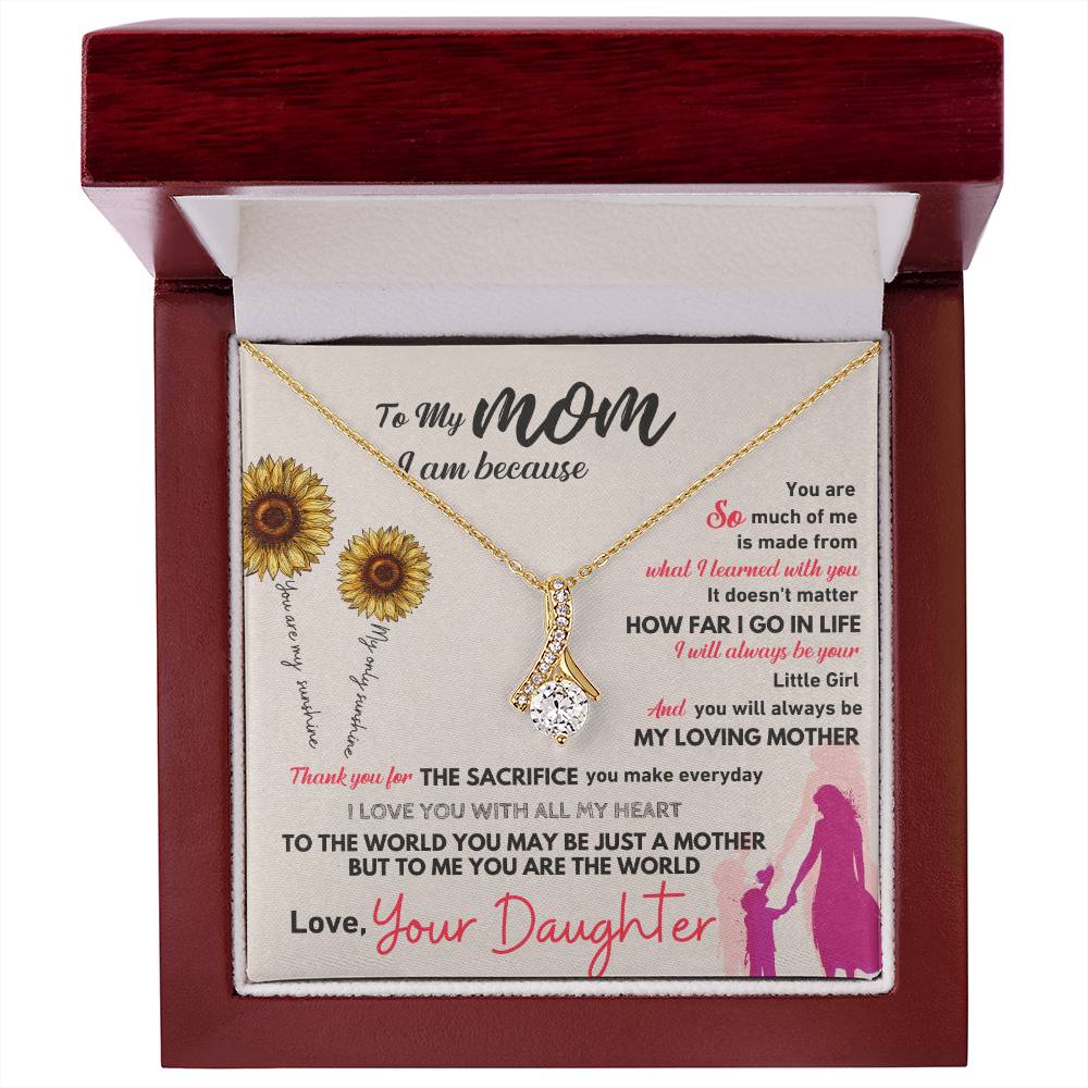elegant mom necklace gift with message card
