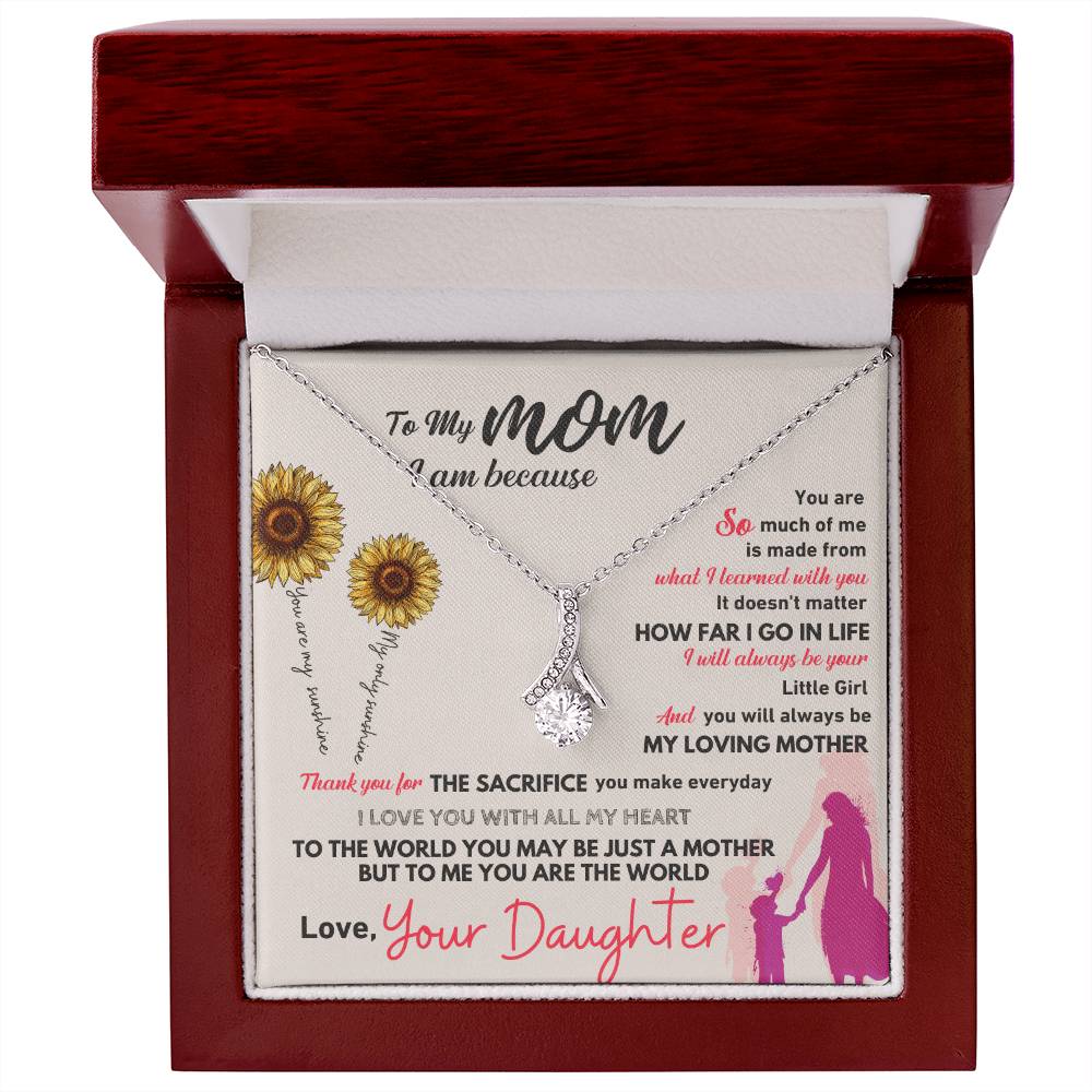 elegant mom necklace gift with message card