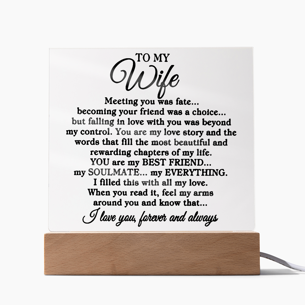 To My Wife Plaque premium acrylic