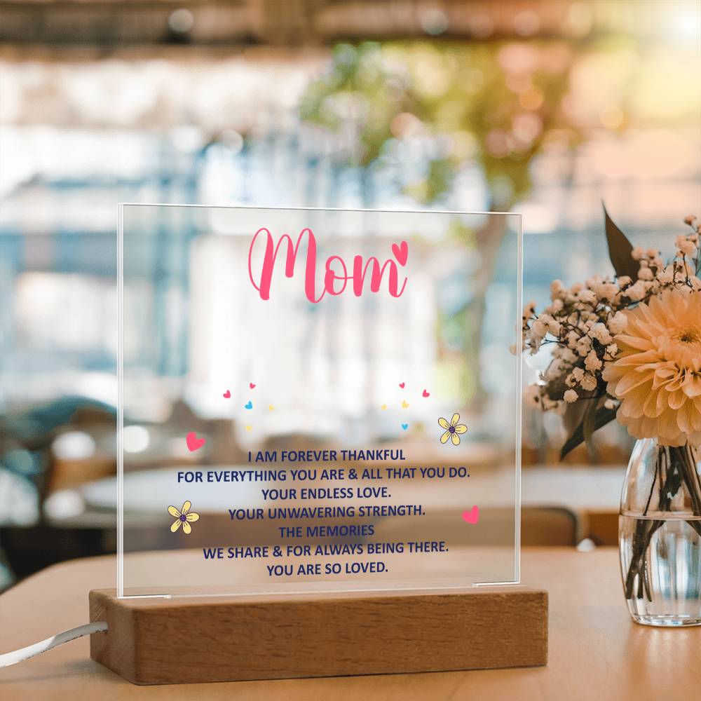 Keepsake Acrylic Bundle Mom I Am Forever Thankful display