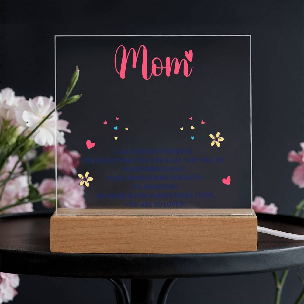 Keepsake Acrylic Bundle Mom I Am Forever Thankful display