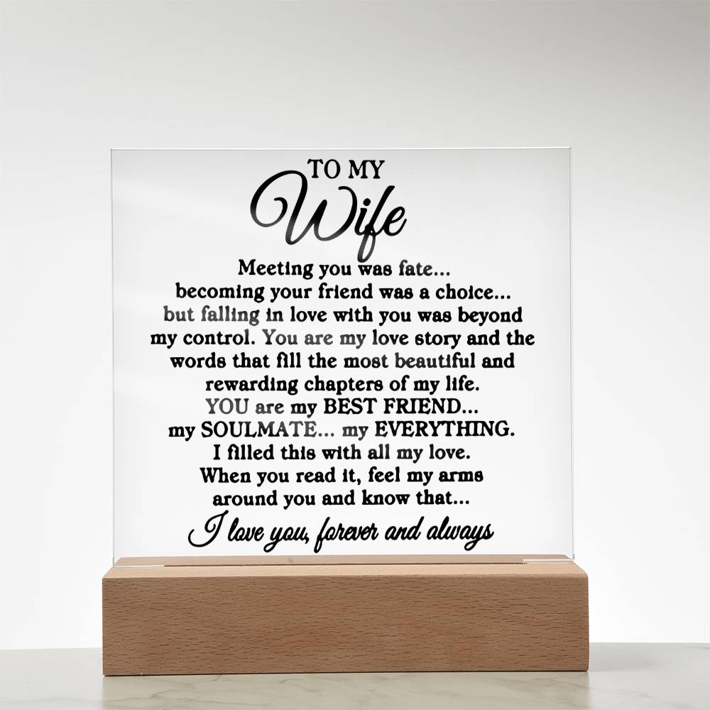 To My Wife Plaque premium acrylic