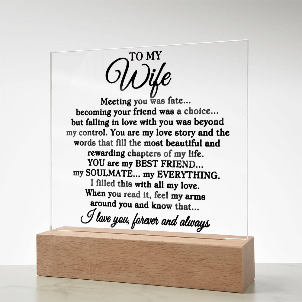 To My Wife Plaque premium acrylic