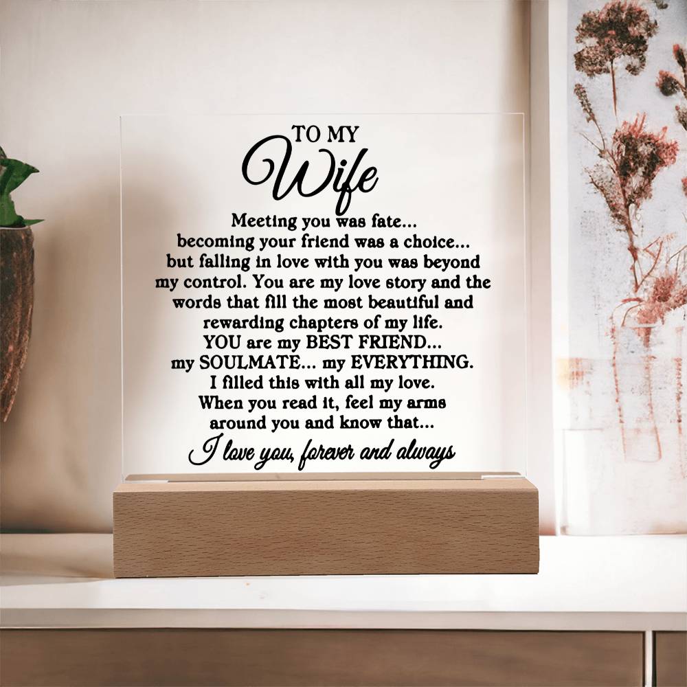 To My Wife Plaque premium acrylic