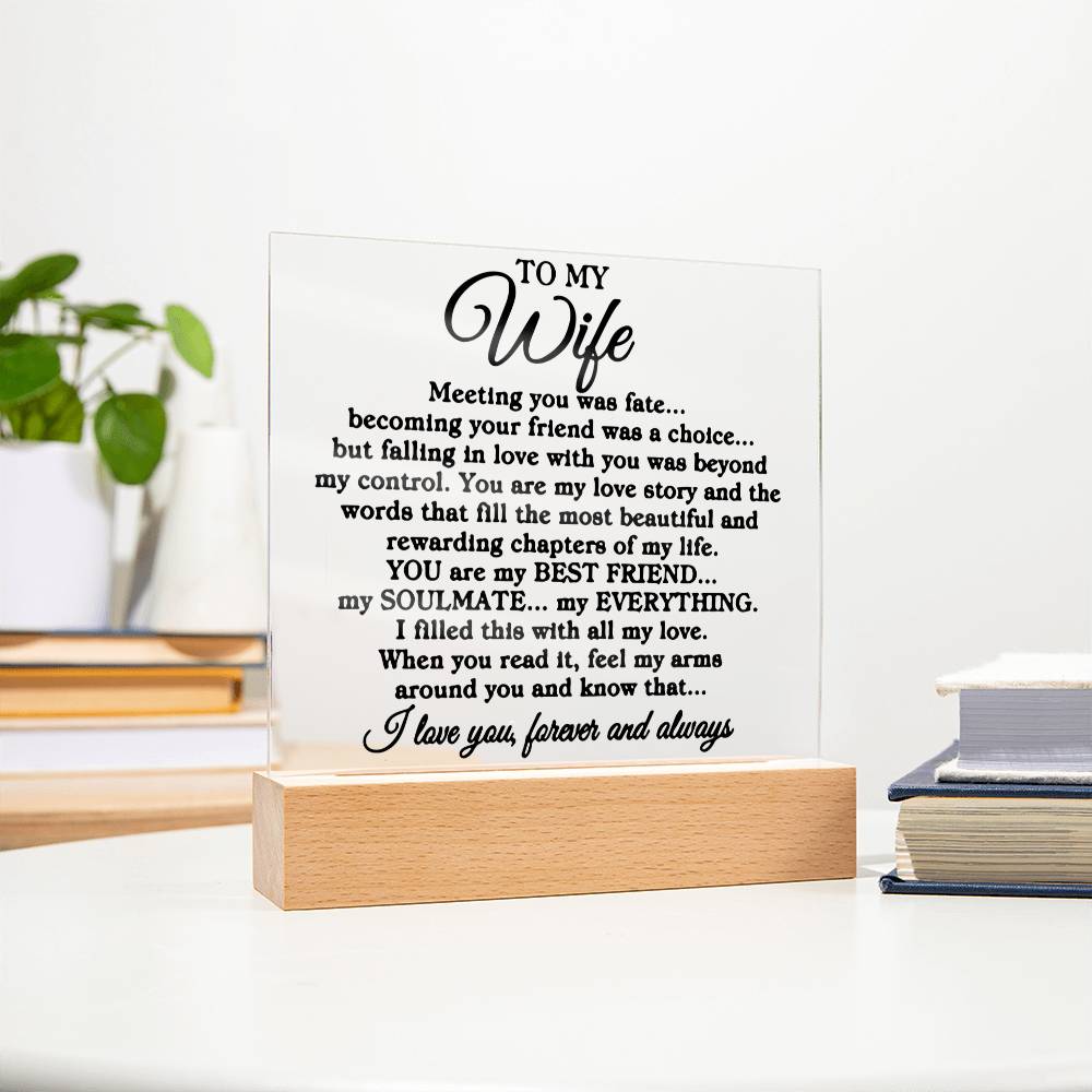 To My Wife Plaque premium acrylic