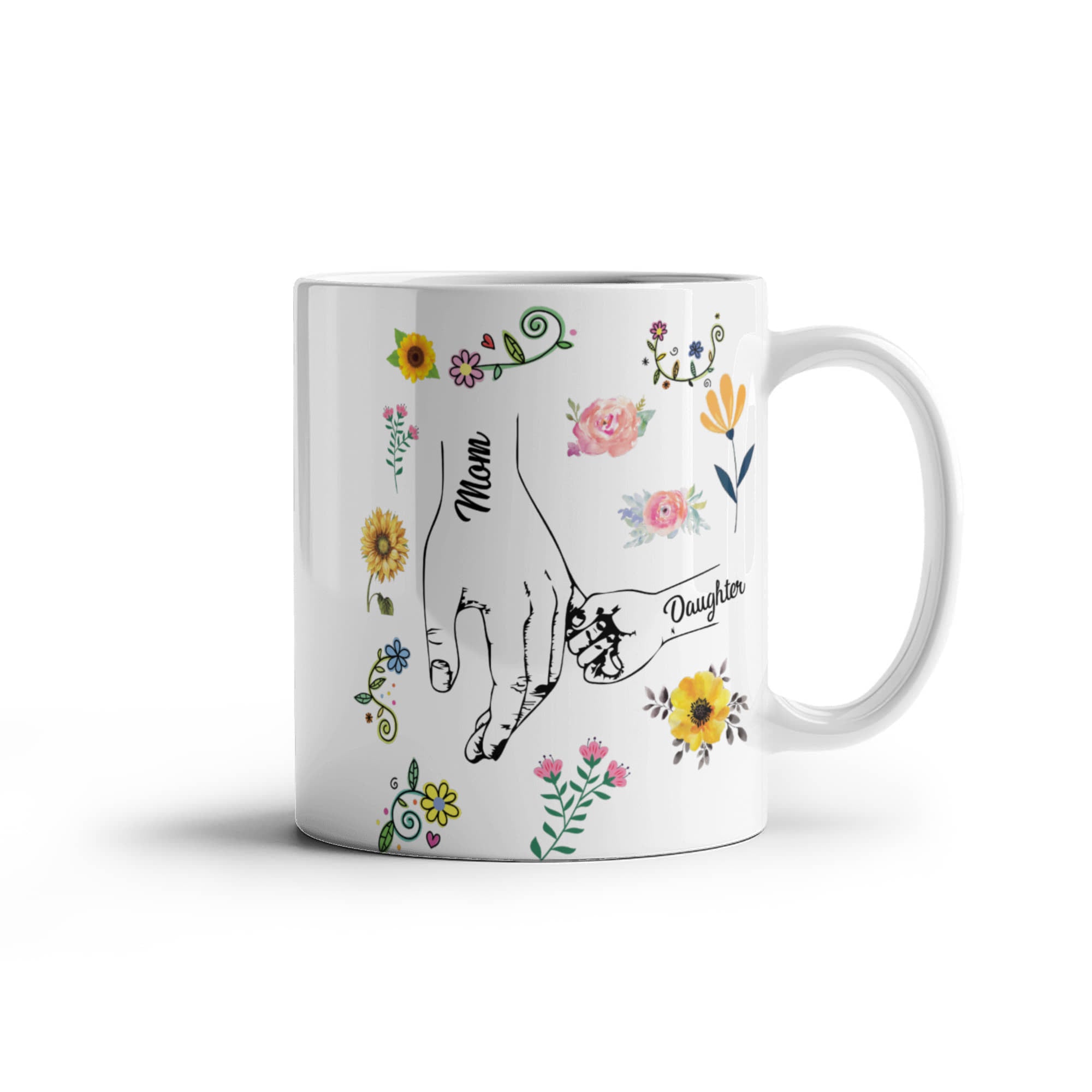 Mom and Daughter Mug white ceramic