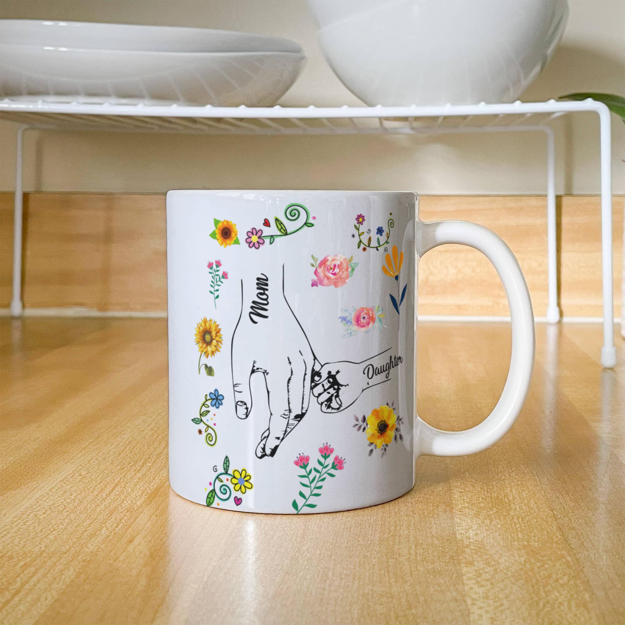Mom and Daughter Mug white ceramic